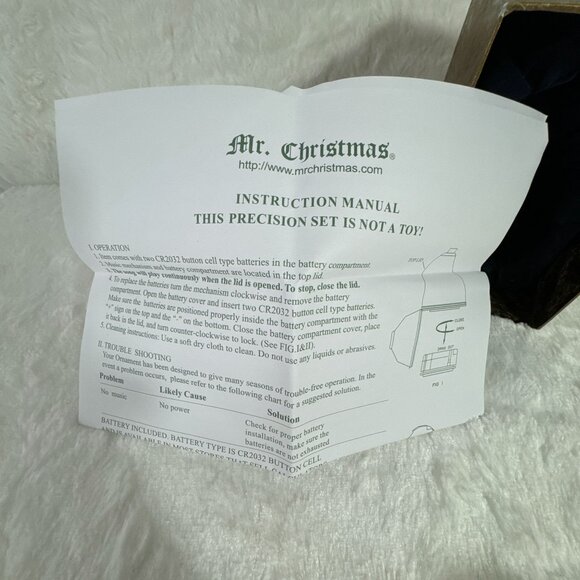 Mr. Christmas Musical Egg Ornament With Instruction Manual Valerie Parr Hill - Picture 4 of 6